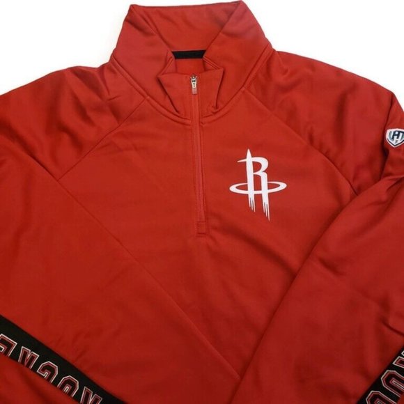 Hands High Tops - NBA Houston Rockets Hands High MVP Quarter Zip Pullover Adult Womens 2XL Red